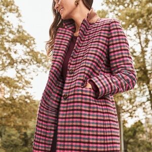 Ann Taylor Plaid Chesterfield Coat